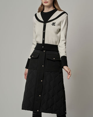 Quilted MIDI Skirt (Black)