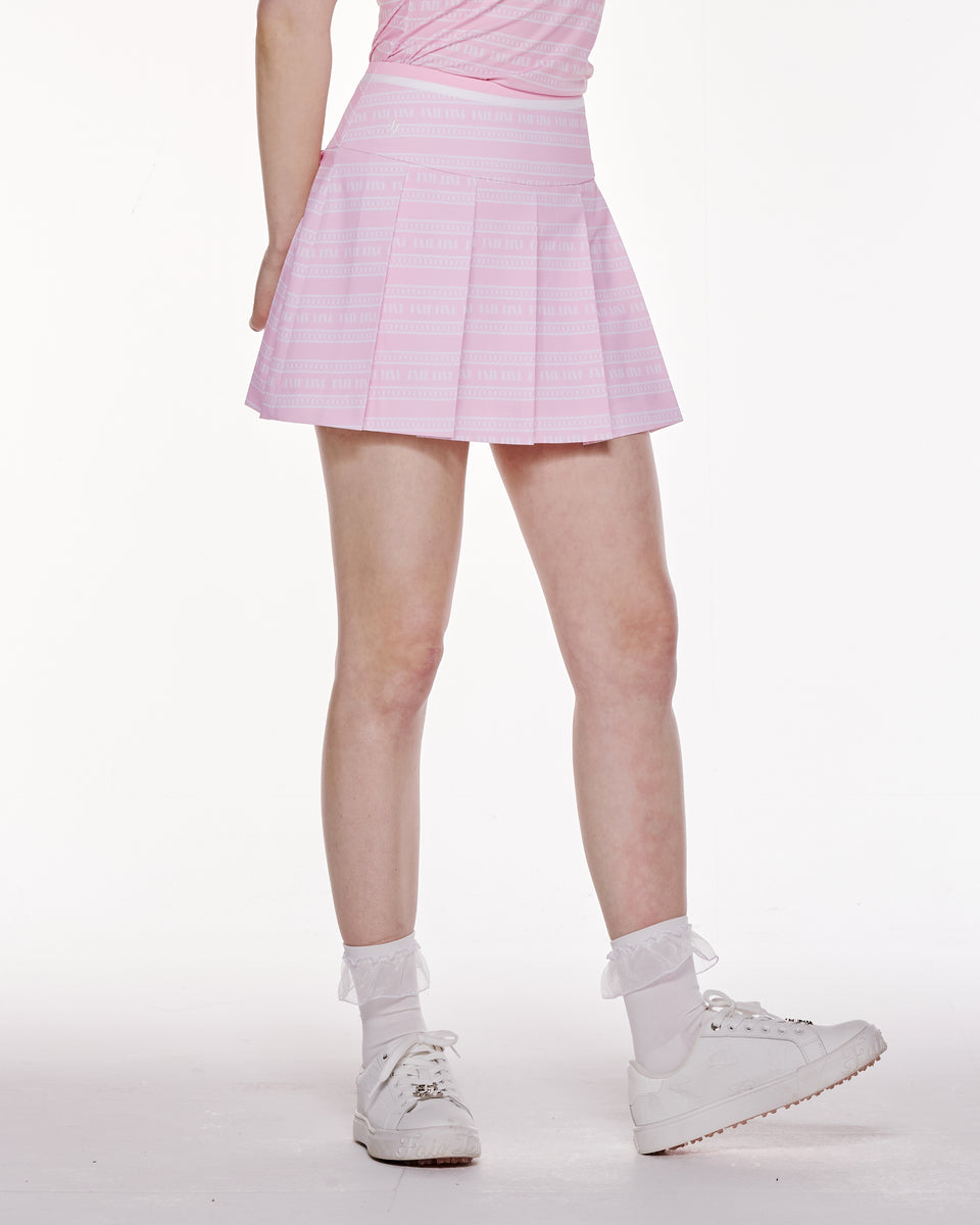 ★DXOH★Sweat Layered Logo Label Skirt Pink★正規品/直送料込 FITS EVERYBODY LOGO SKORT | SUGAR PINK