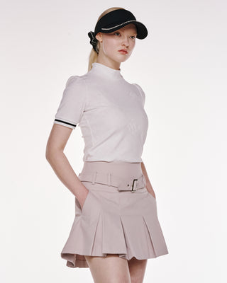 Ferrara Jacquard Turtleneck T Shirt (White)