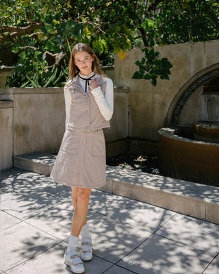 Padded flare Mid Length skirt (Cocoa)