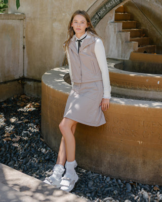 Padded flare Mid Length skirt (Cocoa)