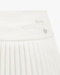 Fair Liar Signature Pearl Flare Pleated Skirt - White