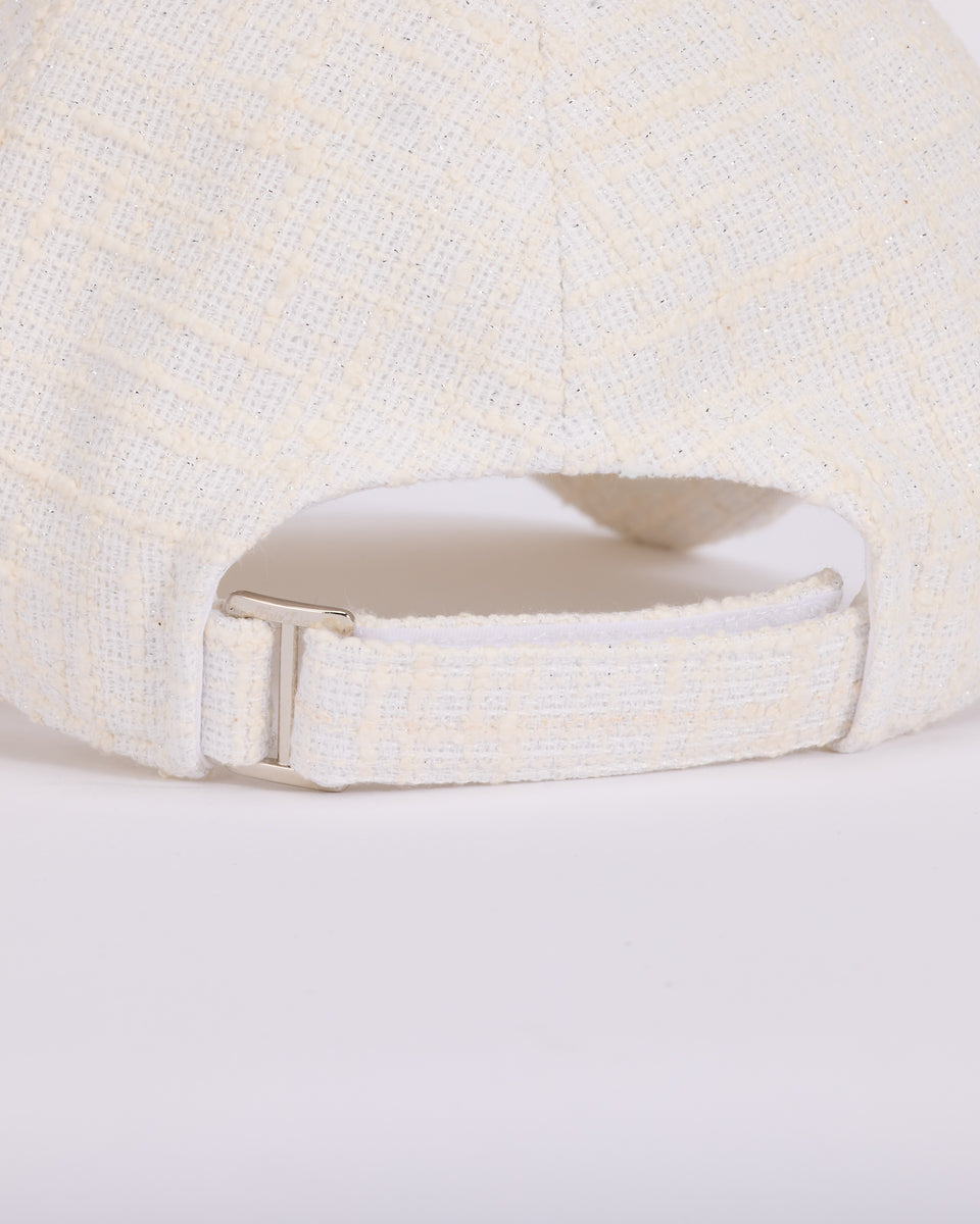 Logo Emblem Tweed Ribbon Cap - Cream – Fairliar USA
