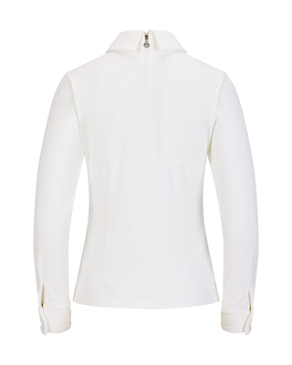 Double chiffon ribbon collar T Shirt (Ivory)
