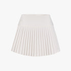 Pearl Logo Flared Pleats Skirt (Beige)