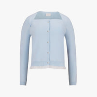 Lace Crop Cardigan (Blue)