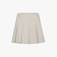 Glossy Lace Pleated Skirt (Cream)
