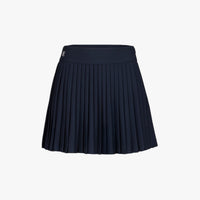Pique Back Logo Pleated Skirt (Navy)