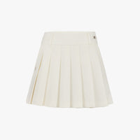 Symbol-Decorated Pleated Skirt (Ivory)