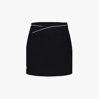 Contrast Piping Slim Fit Skirt (Black)