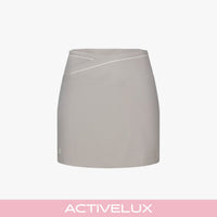 Contrast Piping Slim Fit Skirt (Grey)