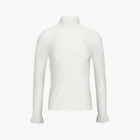 Sleeve Frill High Neck T-Shirt (Ivory)