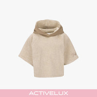 Hooded Cropped T-Shirt (Beige)
