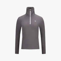 Half Zip-Up T-Shirt (Brown)