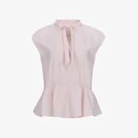 Sheer Ribbon T-Shirt Ruffled Ribbon Vest (Pink)
