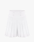 Pleated cropped culottes pants - White
