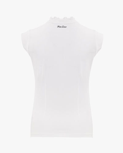 Tulip collar sleeveless t-shirt - White