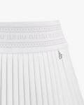 Logo band pleated skirt - White