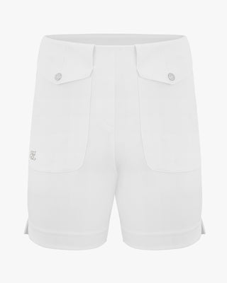 Pocket Capri Shorts (White)
