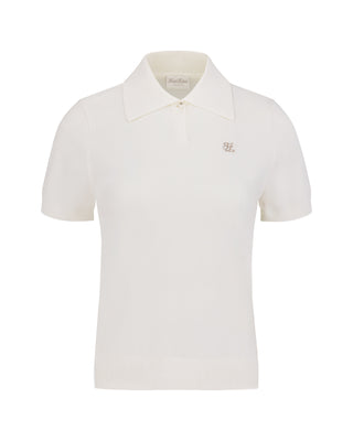 Pearl Point Short Sleeve Knit (White)