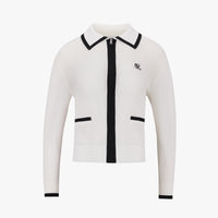 Zip-up Cool Mesh Cardigan (White)