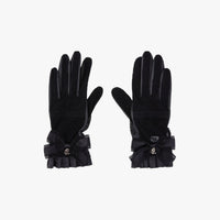 See-through Ribbon Lambskin Gloves (Black)