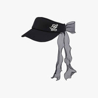 Organza Ribbon Pearl Visor (Black)
