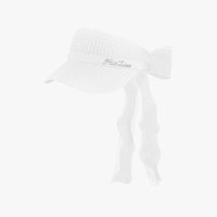 Organza Ribbon Mesh Visor (White)