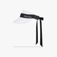 Contrasted Color Ribbon Visor (White)