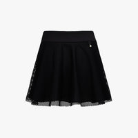 Mesh Double Flare Skirt (Black)
