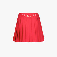 High-waisted Jersey Pleated Skirt (Red)