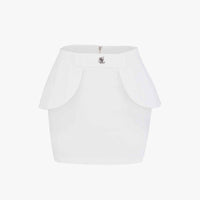 Ribbon Flapped Highwaisted Skirt (White)