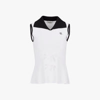 Ribbon Point Sleeveless Knit (White)