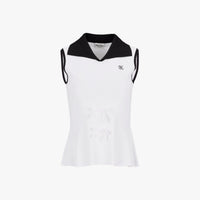 Ribbon Point Sleeveless Knit (White)