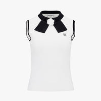 Detachable Corsage Sleeveless Knit (White)