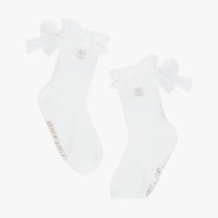 Lace Ribbon Summer Ankle Socks (White)