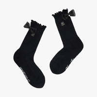 Ankle Frill Ribbon Socks (Black)