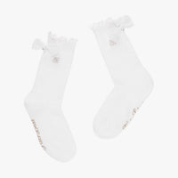 Ankle Frill Ribbon Socks (White)