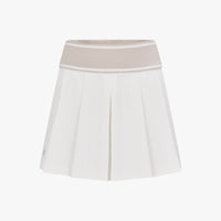 Logo Jacquard Pleated Skort (White)