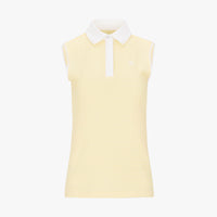 Pom-Pom Seersucker Sleeveless T-Shirt (Yellow)