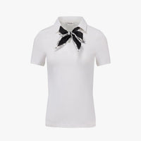 Scarf Set V-neck T-shirt (White)