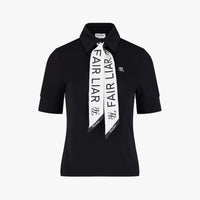 Lettering Scarf Set T-shirt (Black)
