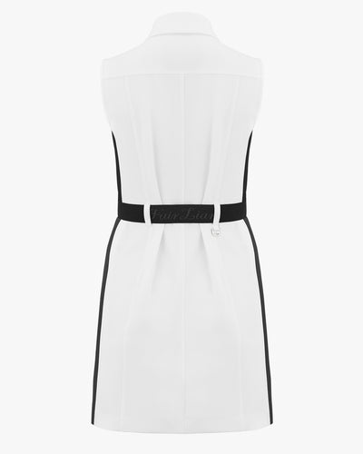 Sleeveless Trench Dress - White