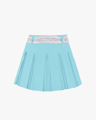 Scarf Set Pleated Skirt - Blue
