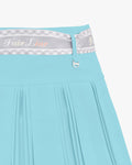 Scarf Set Pleated Skirt - Blue