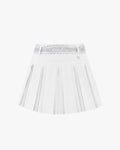 Scarf Set Pleated Skirt - White