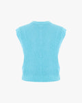 Terry Cotton Knit Vest - Turquoise