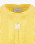 Terry Cotton Knit Vest - Yellow