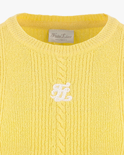 Terry Cotton Knit Vest - Yellow