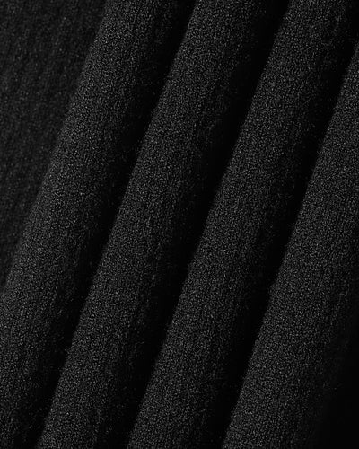 Ribbon Point Collar Knit - Black